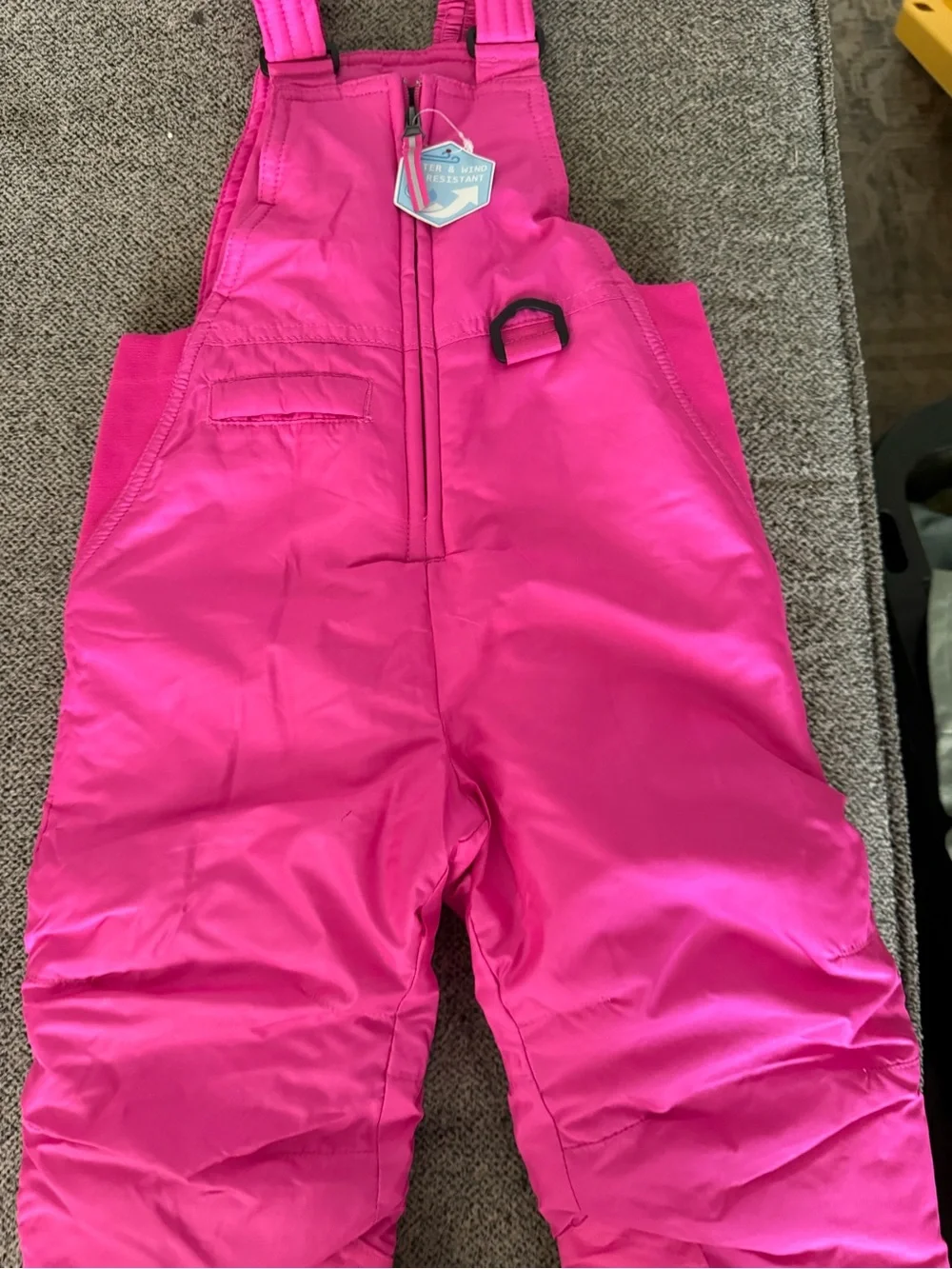 NWOT Kids Bright Pink Insulated Snow Bib - Unbranded